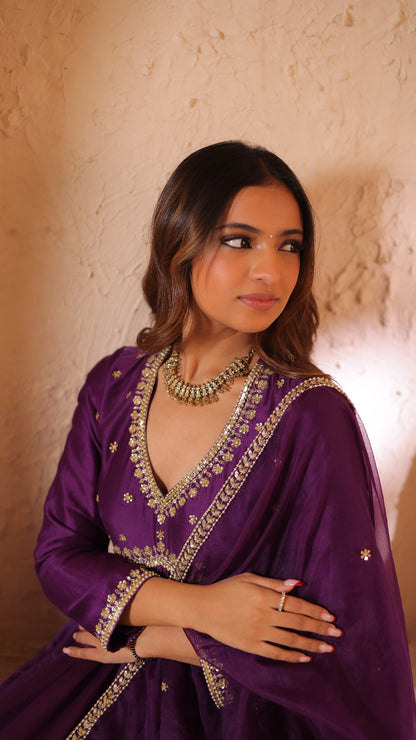 Shagna purple anarkali