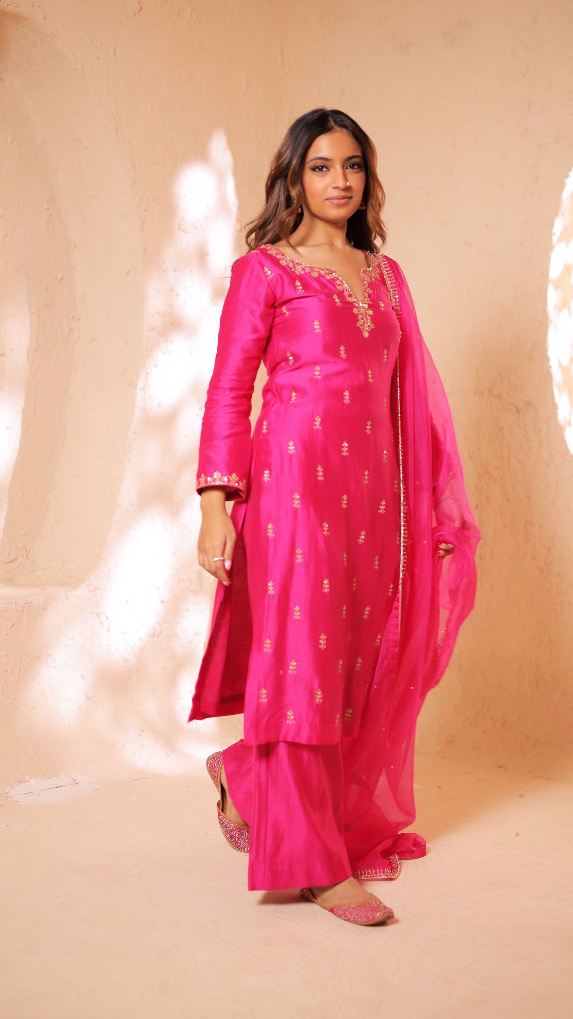 Shagna Rani pink straight suit set