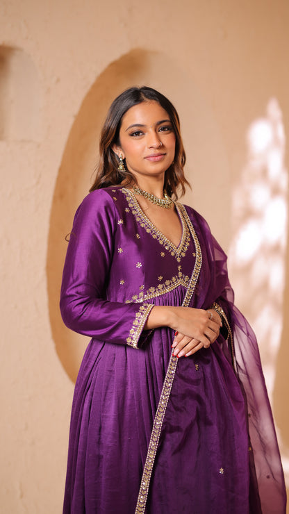 Shagna purple anarkali