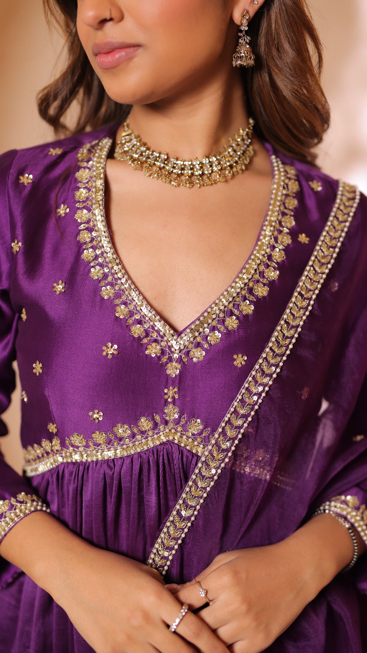 Shagna purple anarkali