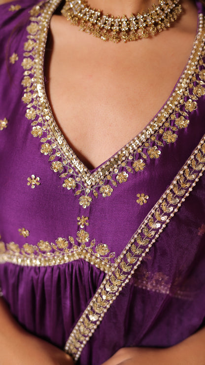 Shagna purple anarkali