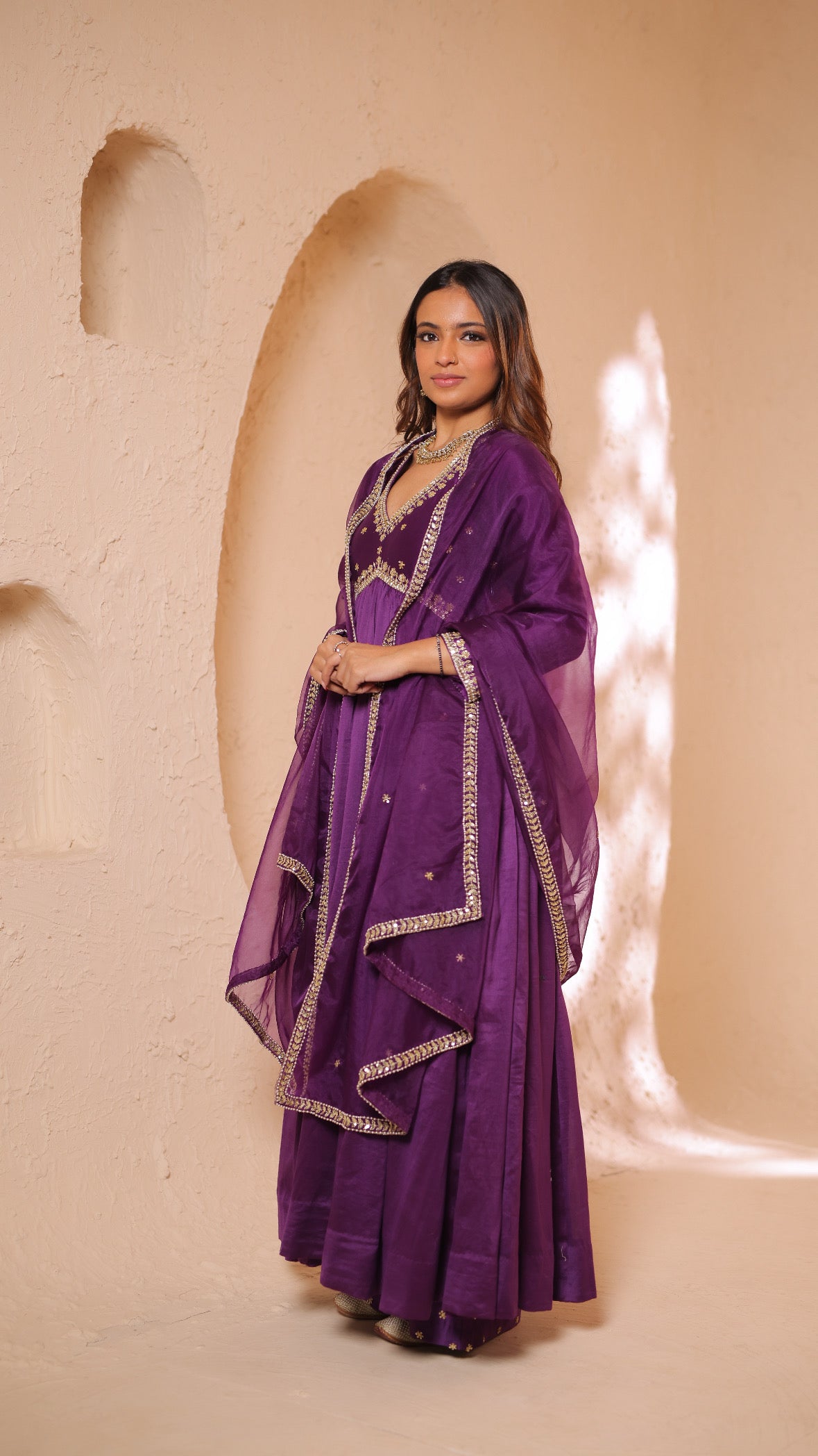 Shagna purple anarkali