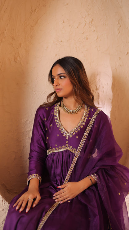 Shagna purple anarkali