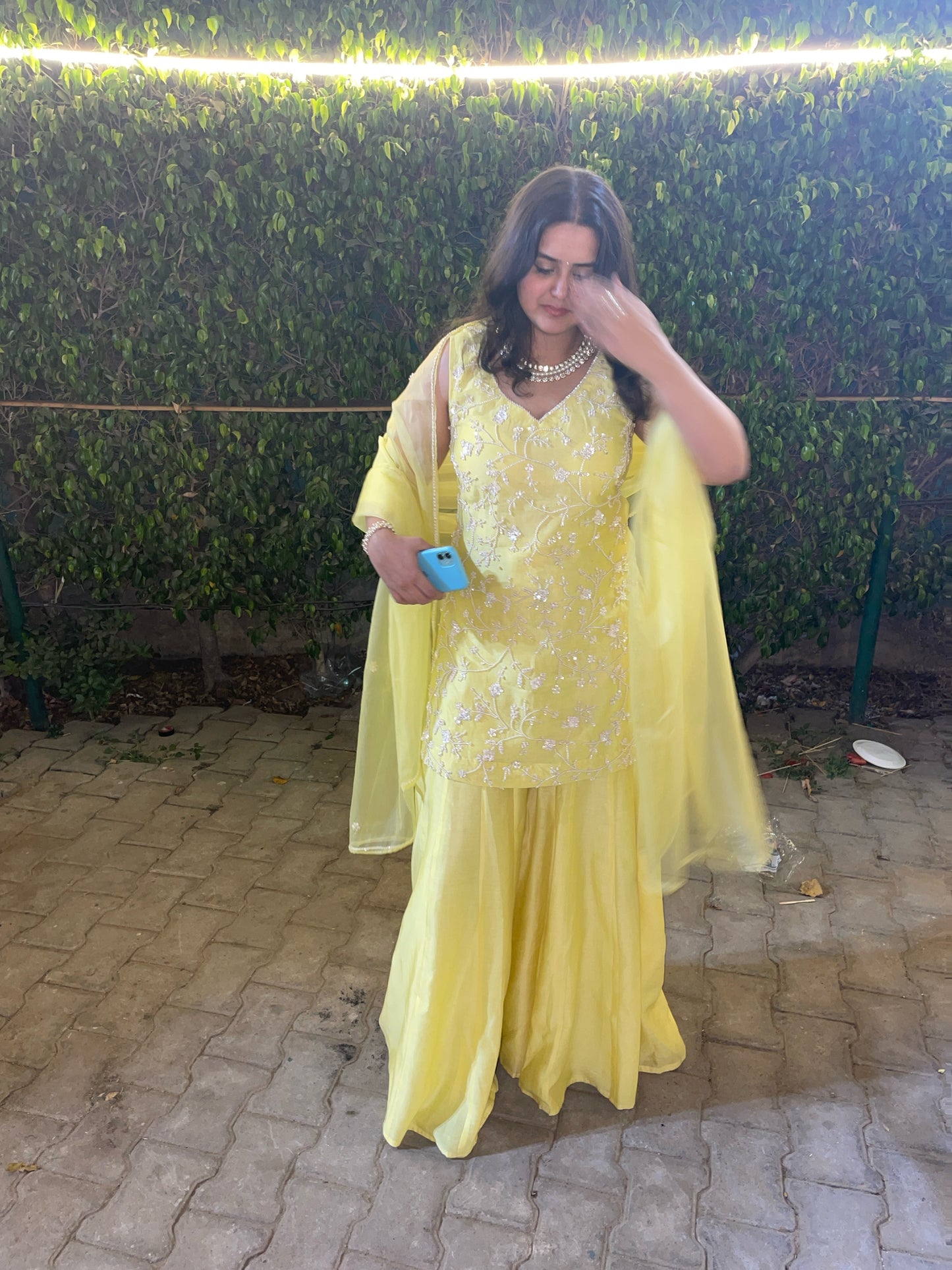 Khwab Yellow Sharara Set
