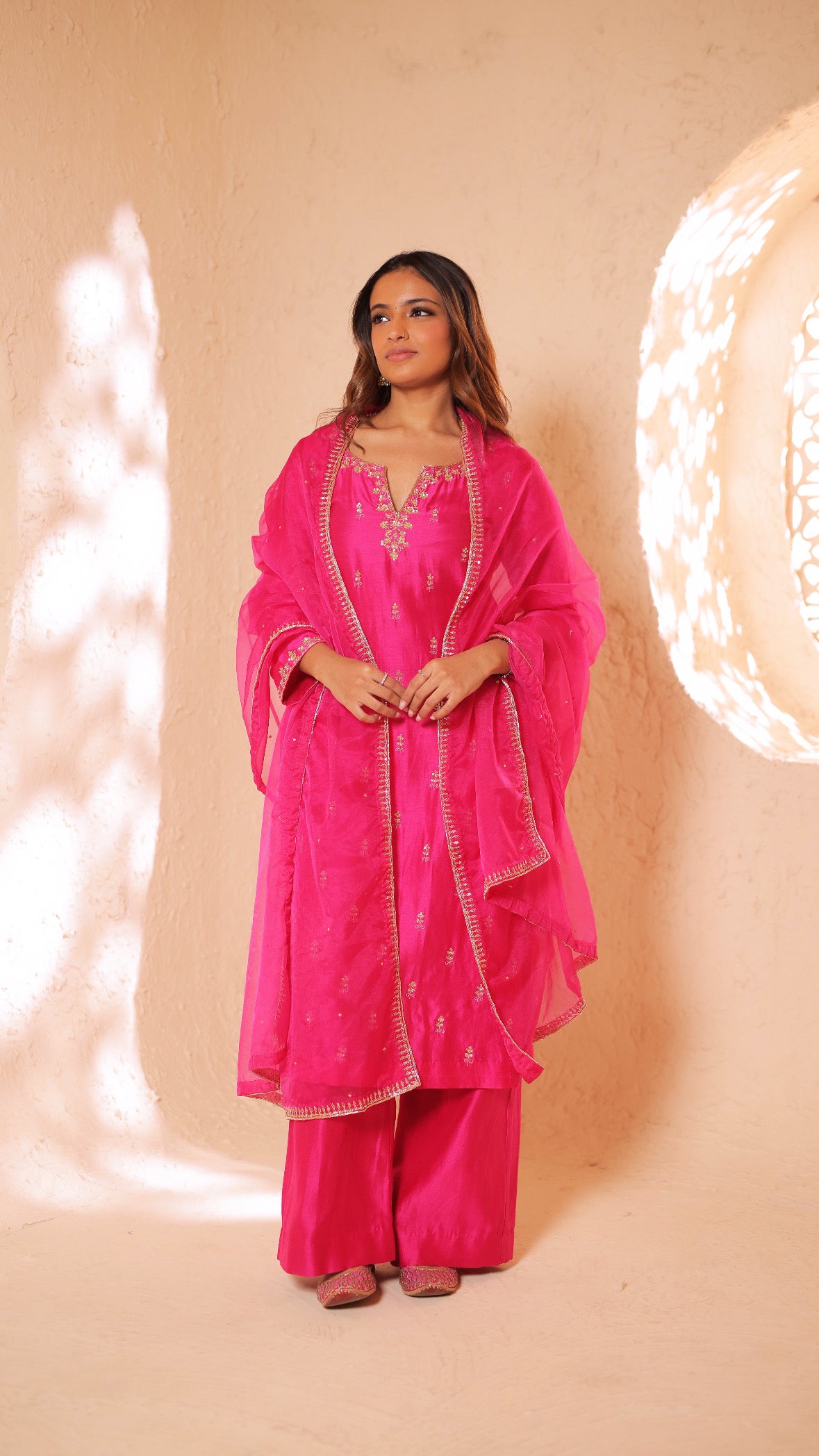 Shagna Rani pink straight suit set