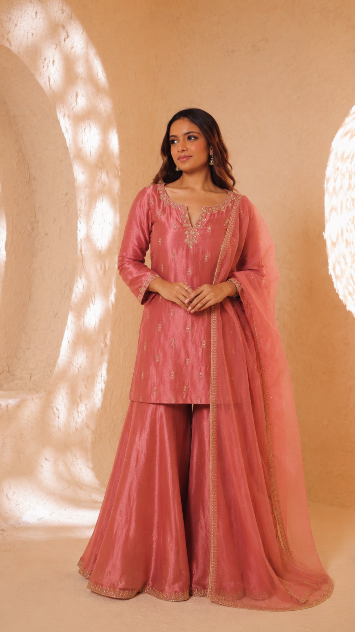 Shagna blush pink sharara