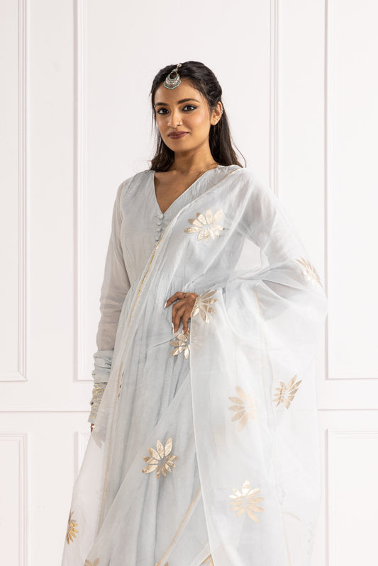 Sunehra Ash Blue Anarkali Set